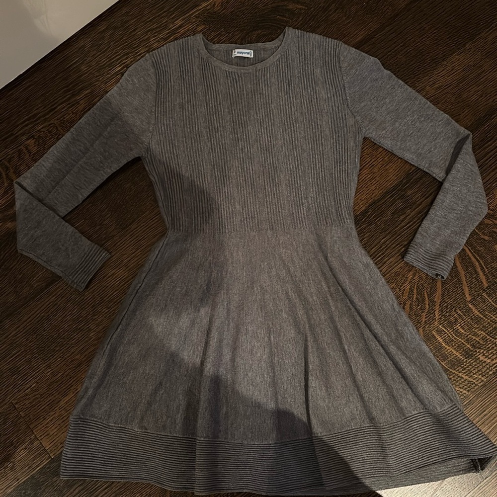 Mayoral Girls Grey Sweater Dress size 10